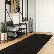 vidaXL Mellanhög mjuk och tvättbar matta HUARTE Svart 300 x 80 cm