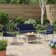 vidaXL Trädgårdset med kudde stål