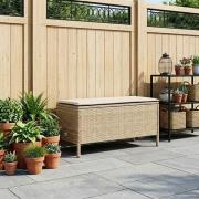 vidaXL Trädgårdspall Beige och gräddfärgad 80 x 38 x 42 cm PE Rattan