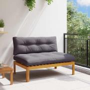 vidaXL Mellansoffa Naturlig och Mörk Grå 120 x 80 x 82 cm Akaciaträ