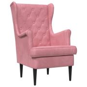 vidaXL fåtölj Rosa Sammet