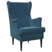 vidaXL fåtölj Blå Sammet