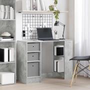 vidaXL Skrivbord med låda Betonggrå 100 x 40 x 75 cm Konstruerat trä