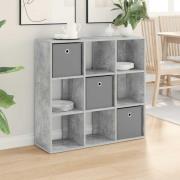 vidaXL Sideboard med låda Betonggrå 88,5 x 29 x 84,5 cm