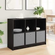 vidaXL Sideboard med låda Svart Ek 102 x 32 x 73,5 cm