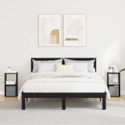 vidaXL Sängbord 2 pcs Svart Ek 25,5 x 22 x 49,5 cm Konstruerat trä