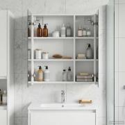 vidaXL Badrumsspegelskåp Vit 60 x 14,5 x 70 cm Konstruerat trä