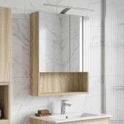 vidaXL Badrumsspegelskåp Sonoma-ek 50 x 14,5 x 70 cm Konstruerat trä