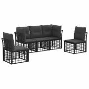 vidaXL Utomhussoffset Svart Polyester