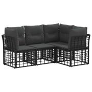 vidaXL Utomhussoffset Svart Polyester