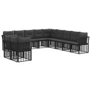 vidaXL Utomhussoffset Svart Polyester