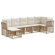 vidaXL Utomhussoffset med kudde 4 pcs Naturlig Polyester