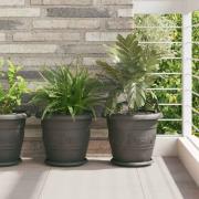 vidaXL Rund Blomkruka 6 pcs Svart Ø 14 x 2 cm Plast