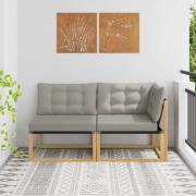 vidaXL Sektionell Soffa Enheter med kudde Vit 162,5 x 83 x 73 cm