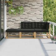 vidaXL Sektionell Soffa Enheter med kudde Vit 241,5 x 83 x 73 cm
