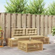 vidaXL 3 Stycke Utomhussoffset Polyester Vit