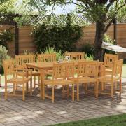 vidaXL Utomhusbänk 8 pcs Naturlig 56 x 55,5 x 90 cm Massivt Akaciaträ