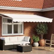 vidaXL Utdragbar markis Vit 3,5 x 2 m 100% Polyester och Aluminium