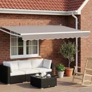 vidaXL Manuell utdragbar markis med LED-lampor 3,5 x 2,5 m