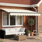 vidaXL Manuell utdragbar markis med LED-lampor 3 x 2,5 m
