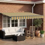 vidaXL Manuell utdragbar markis med LED-lampor 3,5 x 2,5 m