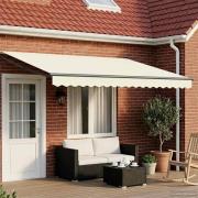 vidaXL Manuell utdragbar markis med LED-lampor 4,5 × 3 m