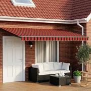 vidaXL Manuell utdragbar markis med LED-lampor 4,5 × 3 m