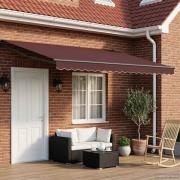 vidaXL Manuell utdragbar markis med LED-lampor 4,5 × 3 m