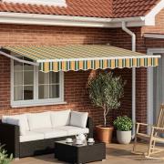 vidaXL Elektrisk Retraktabel Markis Grön och Gul 3 x 2,5 m