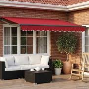 vidaXL Elektrisk Retraktabel Markis Röd 3,5 x 2 m