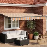 vidaXL Elektrisk Retraktabel Markis Blå och Orange 3,5 x 2,5 m