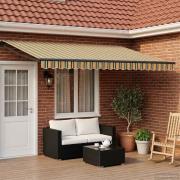 vidaXL Elektrisk Retraktabel Markis Grön och Gul 4 × 3 m