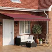 vidaXL Elektrisk Retraktabel Markis Burgunder Röd 5 x 3 m