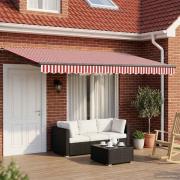 vidaXL Elektrisk Retraktabel Markis Röd och Vit 5 x 3 m