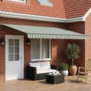 vidaXL Elektrisk Retraktabel Markis Grön och Vit 5 x 3 m