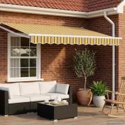 vidaXL Elektrisk Retraktabel Markis Gul, Grå och Vit 3 x 2,5 m