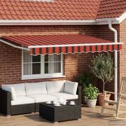 vidaXL Elektrisk Retraktabel Markis Orange, Brun, Vit 3,5 x 2,5 m