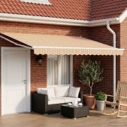 vidaXL Elektrisk Retraktabel Markis Blå, Orange, Vit 4 × 3 m