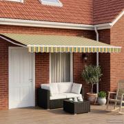 vidaXL Elektrisk Retraktabel Markis Grön, Gul, Vit 5 x 3 m