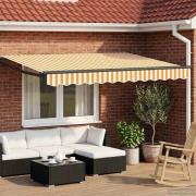 vidaXL Elektrisk Retraktabel Markis Gul, Vit, Antracit 3 x 2,5 m