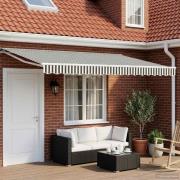 vidaXL Manuell Utdragbar Markis Antracit och vitt 5 × 3,5 m