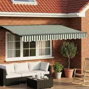 vidaXL Manuell Utdragbar Markis Grön och Vit 3,5 x 2 m