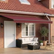 vidaXL Manuell Utdragbar Markis Vinröd 4,5 × 3,5 m