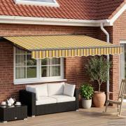 vidaXL Manuell markisram med LED-lampor Gul, Grå, Antracit 3,5 x 2,5 m