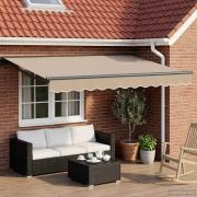 vidaXL Manuell markisram med LED-lampor Beige och Antracit 3,5 x 2,5 m
