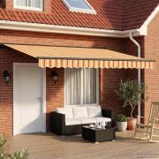 vidaXL Manuell markisram med LED-lampor Gul, Orange, Antracit 4 × 3 m