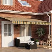 vidaXL Manuell markisram med LED-lampor Grön, Gul, Antracit 4,5 × 3 m