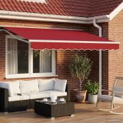 vidaXL Elektrisk Retraktabel Markis Röd 3 x 2,5 m