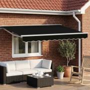 vidaXL Elektrisk Retraktabel Markis Svart 3,5 x 2,5 m