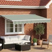 vidaXL Elektrisk Retraktabel Markis Grön och Vit 3,5 x 2,5 m